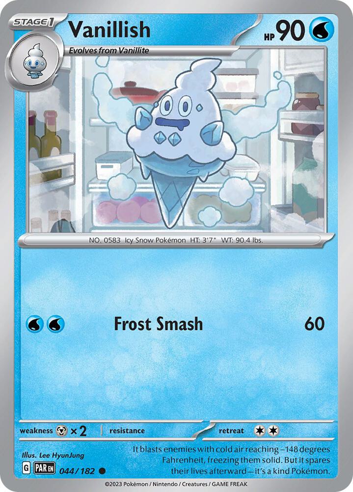 Vanillish - 044/182 044/182 Common Paradox Rift Pokémon card