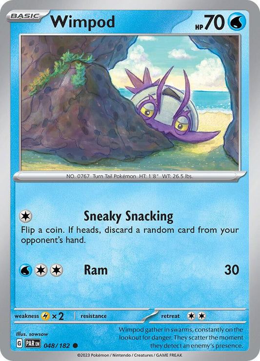 Wimpod - 048/182 048/182 Common Paradox Rift Pokémon card