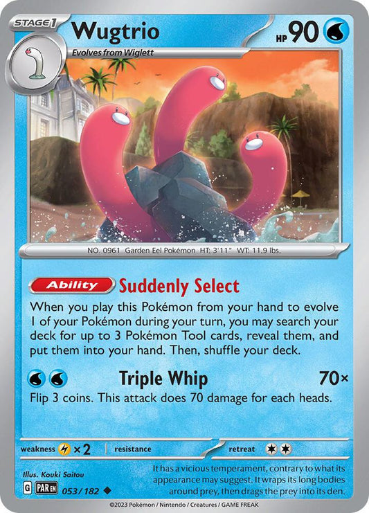 Wugtrio 053/182 Uncommon Paradox Rift Pokémon card