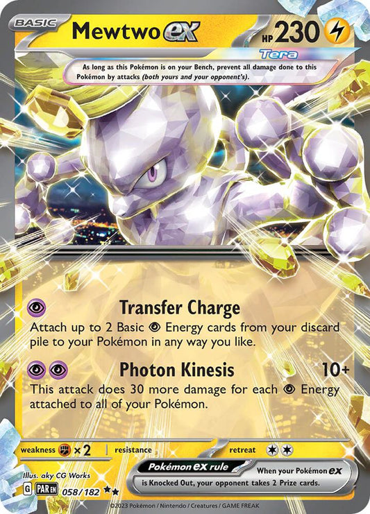 Mewtwo ex 058/182 Double Rare Paradox Rift Pokémon card
