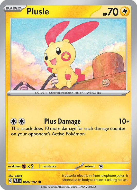 Plusle - 060/182 060/182 Common Paradox Rift Pokémon card