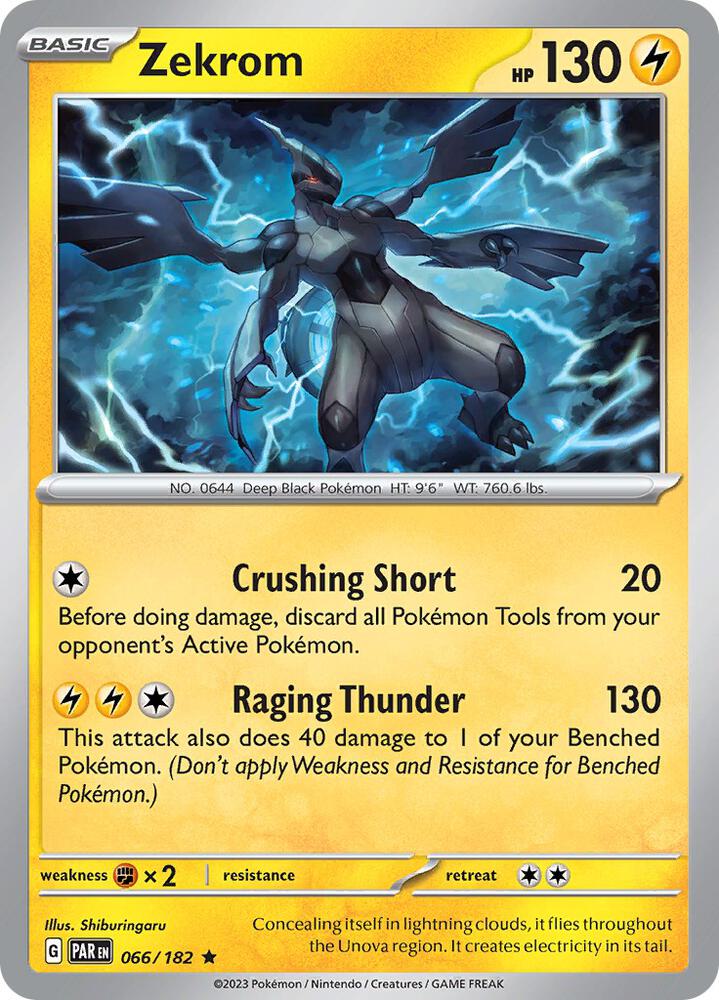 Zekrom 066/182 Rare Paradox Rift Pokémon card