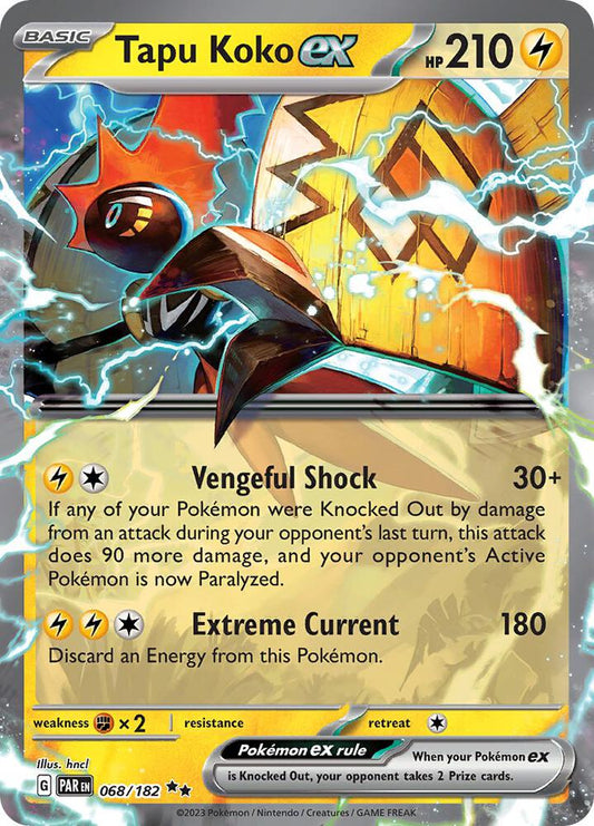 Tapu Koko ex - 068/182 068/182 Double Rare Paradox Rift Pokémon card