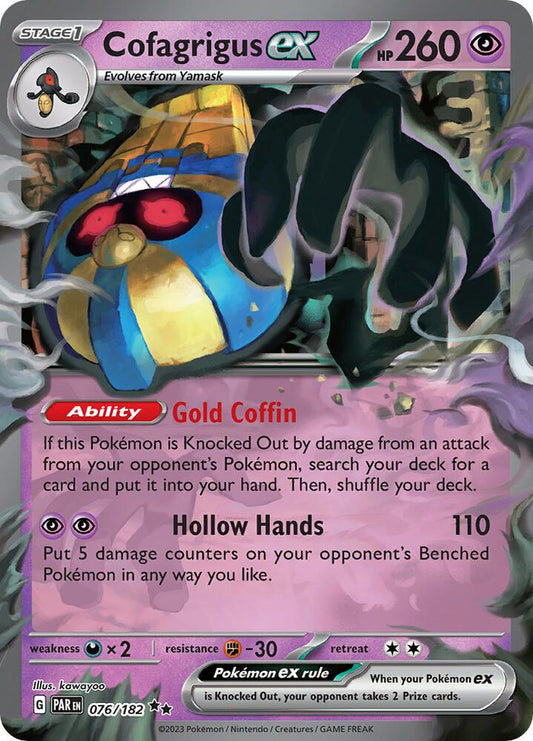 Cofagrigus ex 076/182 Double Rare Paradox Rift Pokémon card