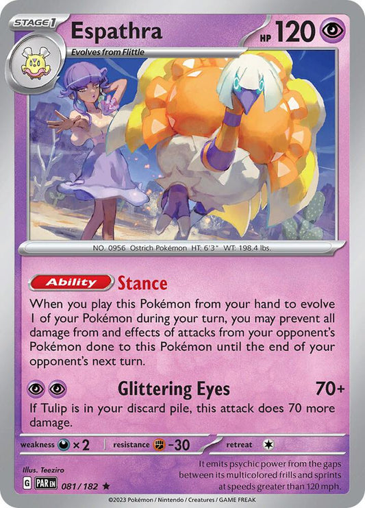 Espathra - 081/182 081/182 Rare Paradox Rift Pokémon card