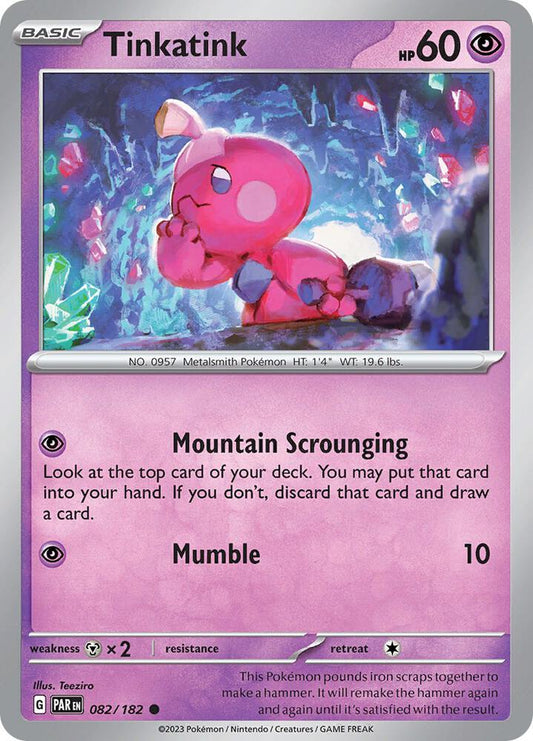 Tinkatink - 082/182 082/182 Common Paradox Rift Pokémon card