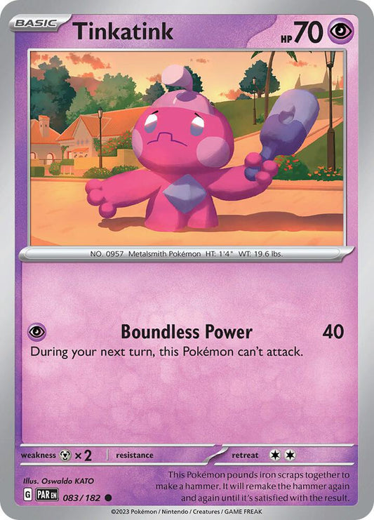 Tinkatink - 083/182 083/182 Common Paradox Rift Pokémon card