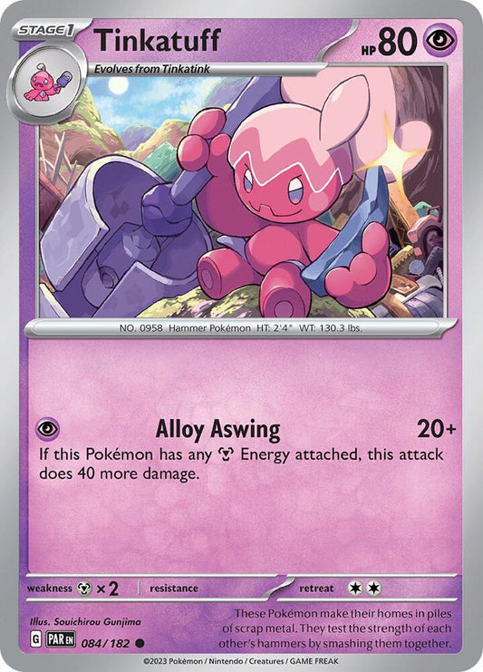 Tinkatuff 084/182 Common Paradox Rift Pokémon card