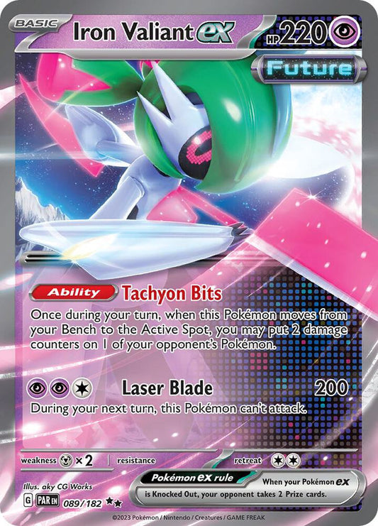 Iron Valiant ex - 089/182 089/182 Double Rare Paradox Rift Pokémon card