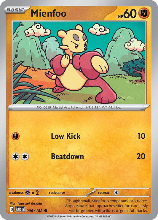 Mienfoo 096/182 Common Paradox Rift Pokémon card