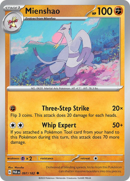 Mienshao - 097/182 097/182 Uncommon Paradox Rift Pokémon card