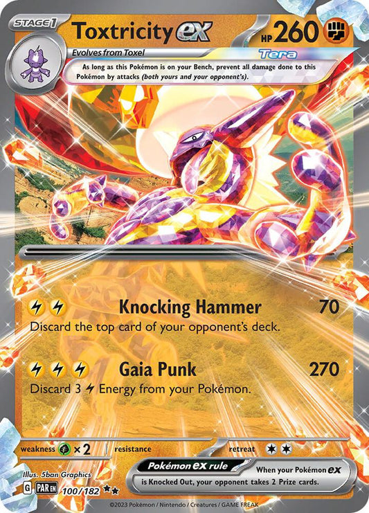 Toxtricity ex 100/182 Double Rare Paradox Rift Pokémon card