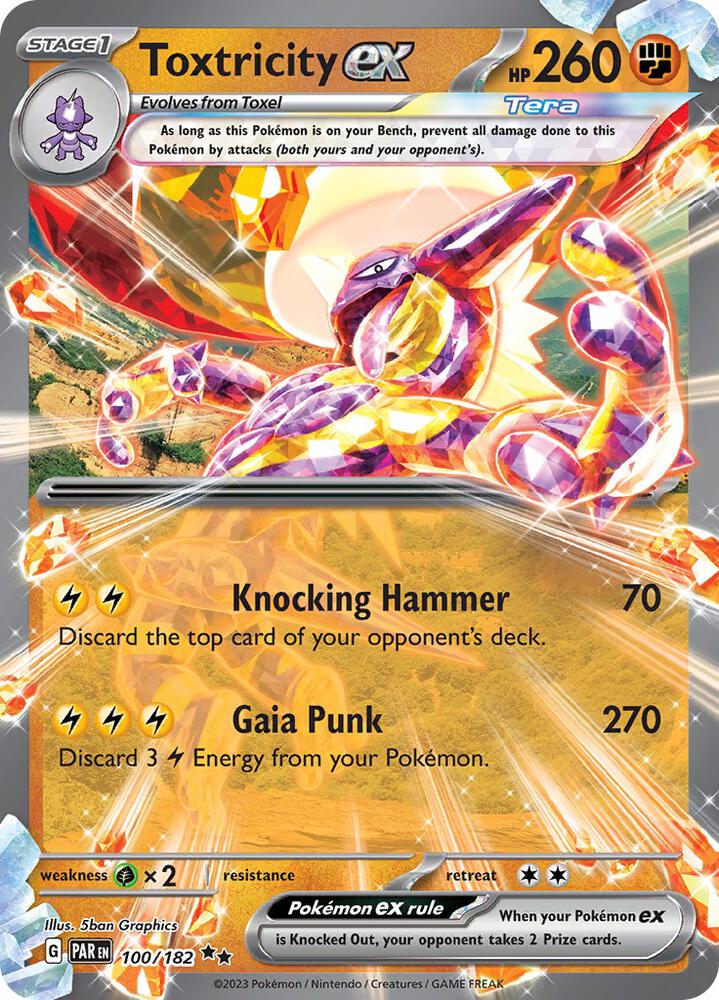 Toxtricity ex 100/182 Double Rare Paradox Rift Pokémon card