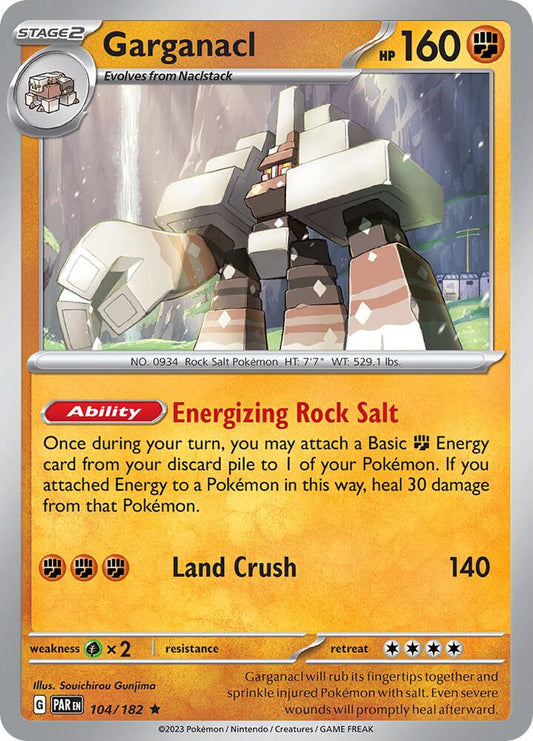 Garganacl - 104/182 104/182 Rare Paradox Rift Pokémon card