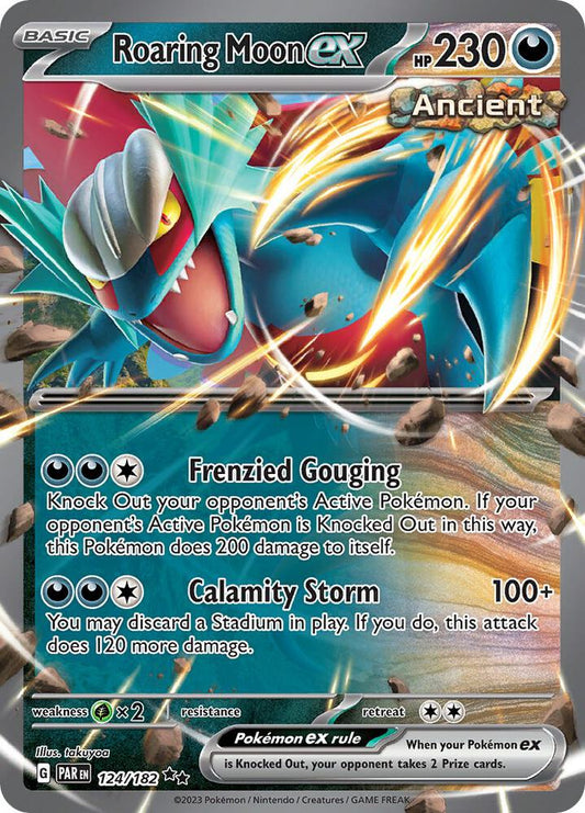Roaring Moon ex 124/182 Double Rare Paradox Rift Pokémon card