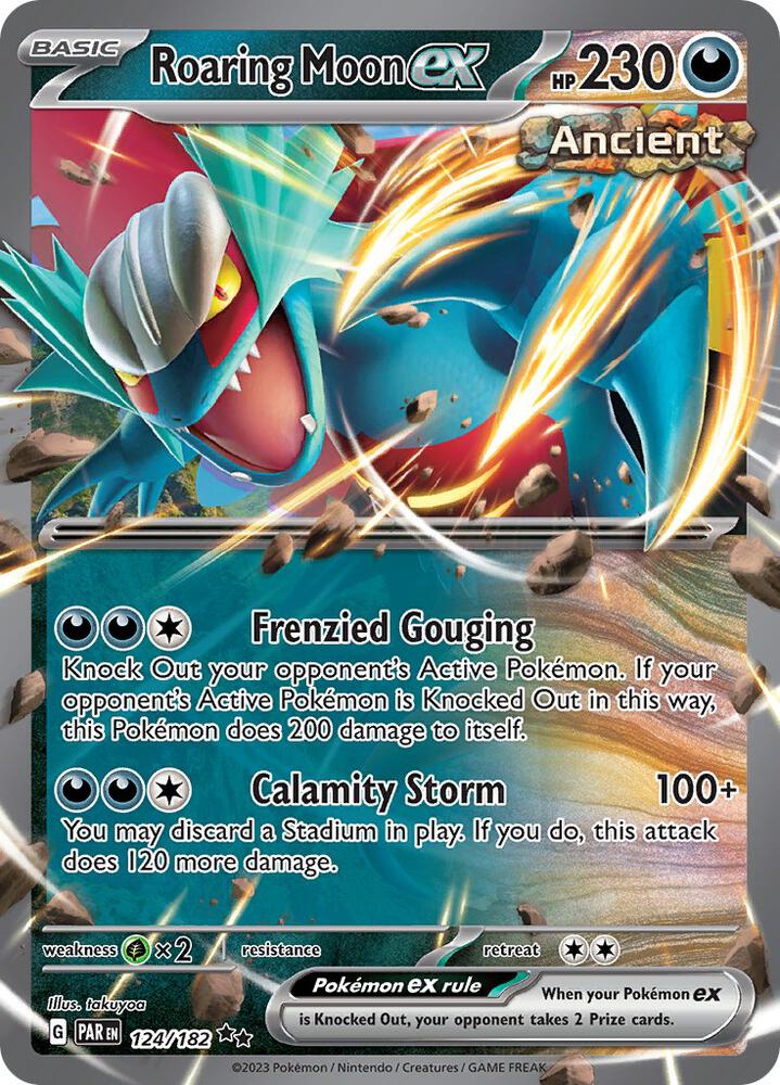 Roaring Moon ex 124/182 Double Rare Paradox Rift Pokémon card