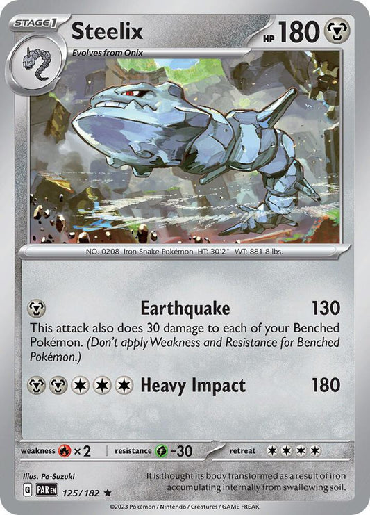 Steelix - 125/182 125/182 Rare Paradox Rift Pokémon card