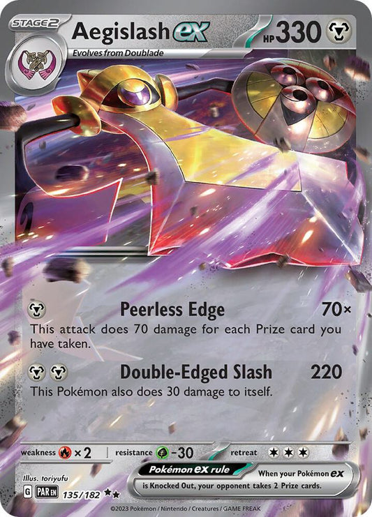 Aegislash ex 135/182 Double Rare Paradox Rift Pokémon card