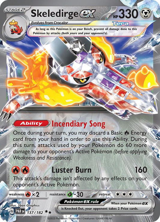 Skeledirge ex 137/182 Double Rare Paradox Rift Pokémon card