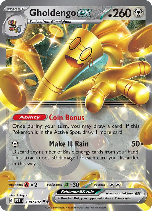 Gholdengo ex - 139/182 139/182 Double Rare Paradox Rift Pokémon card