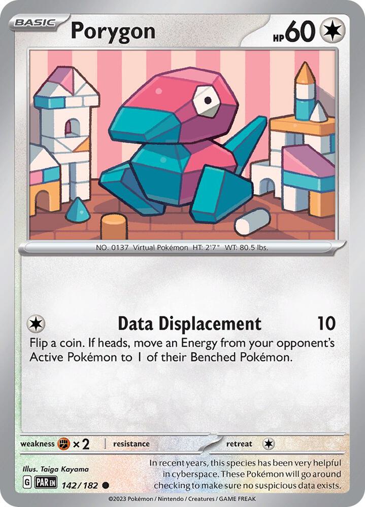 Porygon 142/182 Common Paradox Rift Pokémon card