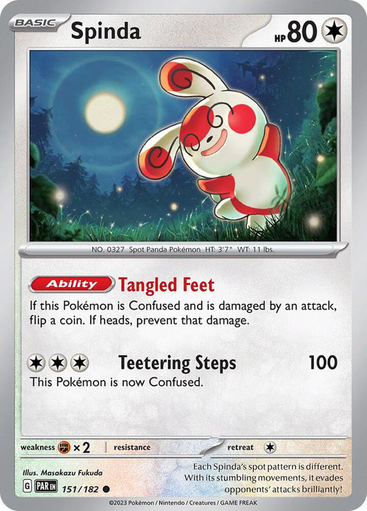 Spinda 151/182 Common Paradox Rift Pokémon card