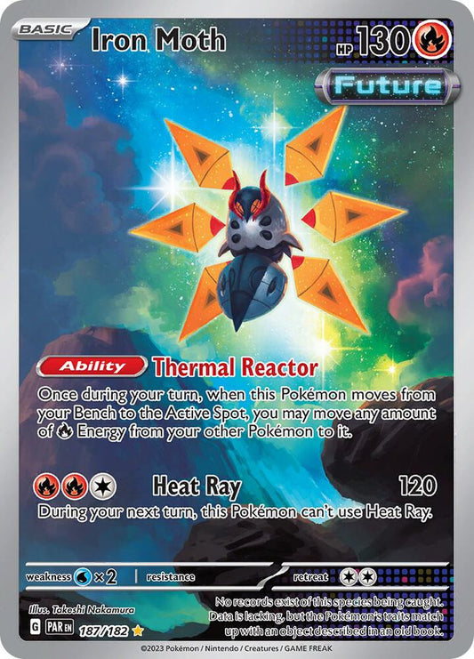 Iron Moth - 187/182 187/182 Illustration Rare Paradox Rift Pokémon card