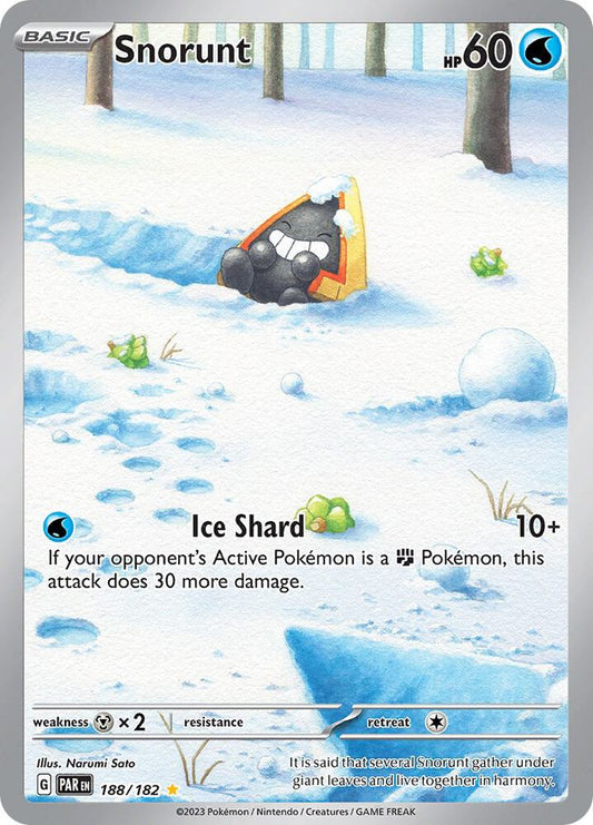 Snorunt - 188/182 188/182 Illustration Rare Paradox Rift Pokémon card