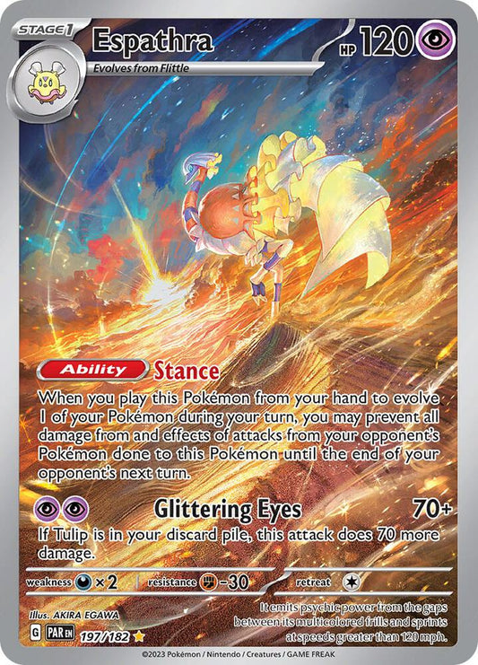 Espathra - 197/182 197/182 Illustration Rare Paradox Rift Pokémon card