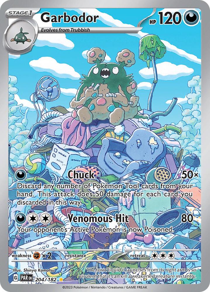Garbodor - 204/182 204/182 Illustration Rare Paradox Rift Pokémon card