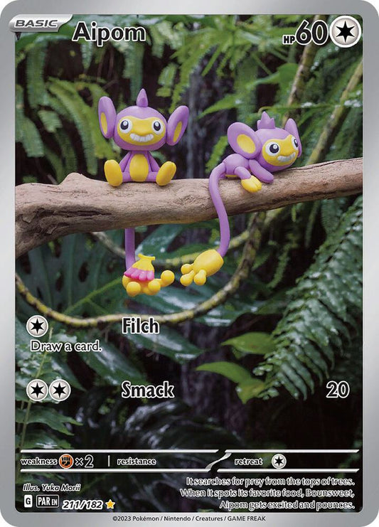 Aipom - 211/182 211/182 Illustration Rare Paradox Rift Pokémon card