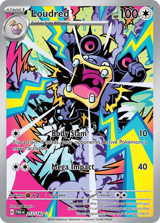 Loudred - 212/182 212/182 Illustration Rare Paradox Rift Pokémon card