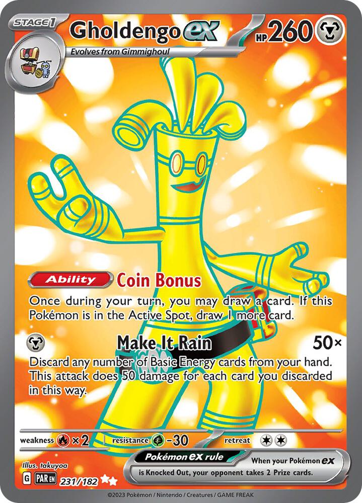 Gholdengo ex - 231/182 Ultra Rare SV04: Paradox Rift