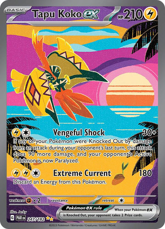 Tapu Koko ex - 247/182 247/182 Special Illustration Rare Paradox Rift Pokémon card