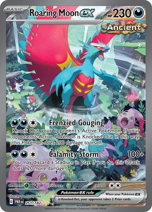 Roaring Moon ex - 251/182 251/182 Special Illustration Rare Paradox Rift Pokémon card