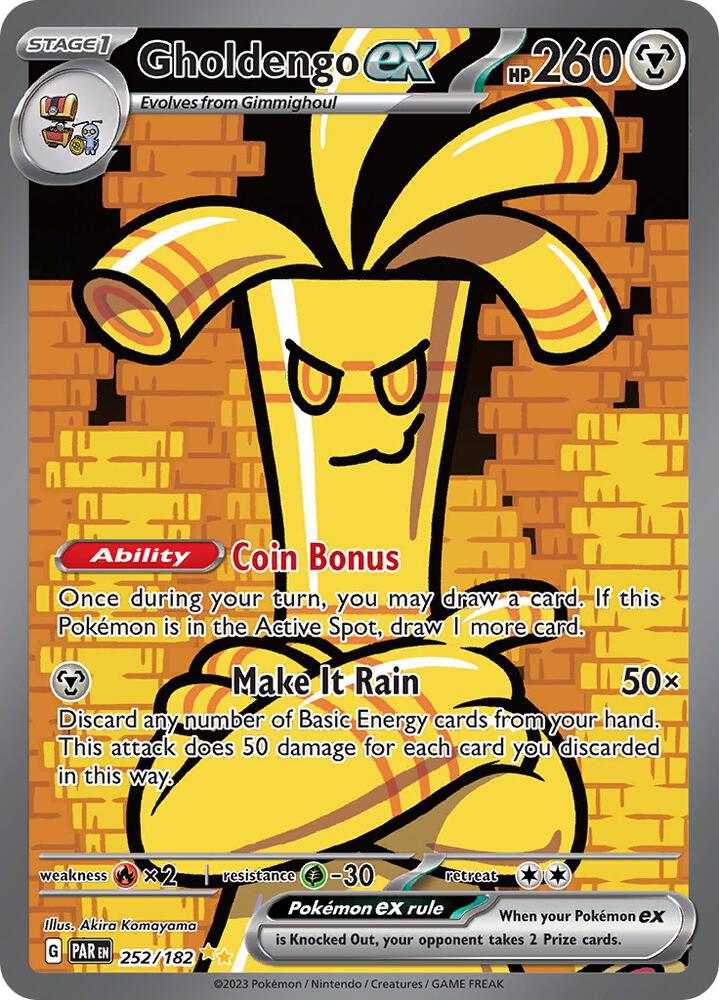 Gholdengo ex - 252/182 252/182 Special Illustration Rare Paradox Rift Pokémon card