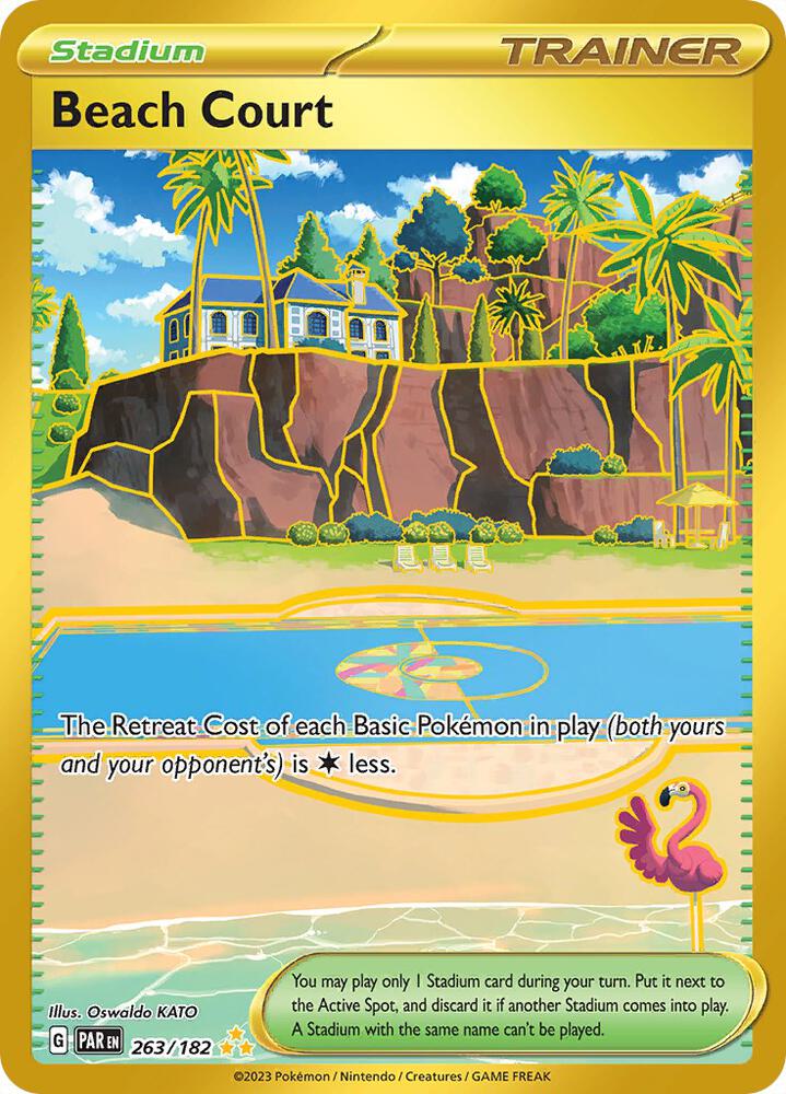 Beach Court - 263/182 263/182 Hyper Rare Paradox Rift Pokémon card