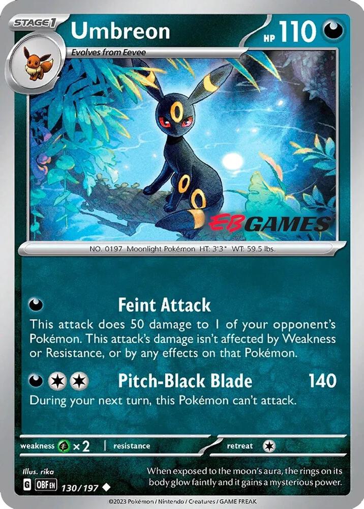 Umbreon - 130/197 (EBGames Exclusive) 130/197 Promo Miscellaneous Cards & Products Pokémon card