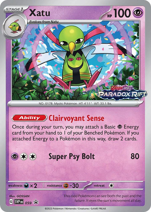 Xatu - 059 (Prerelease) 059 Rare Scarlet & Violet Promo Cards Pokémon card