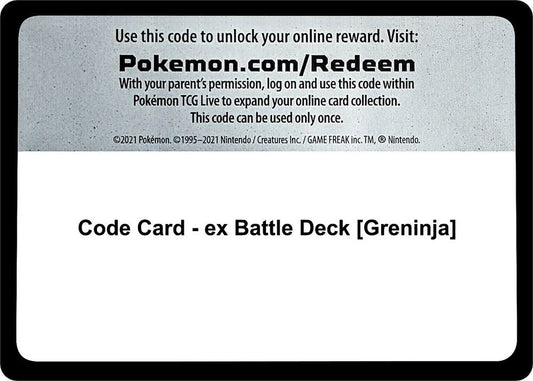 Code Card - ex Battle Deck [Greninja] Code Card Miscellaneous Cards & Products Pokémon card
