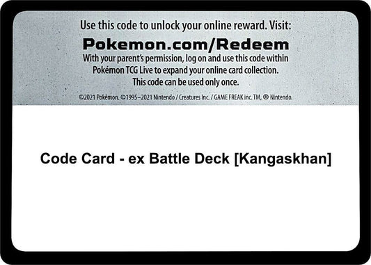 Code Card - ex Battle Deck [Kangaskhan] Code Card Miscellaneous Cards & Products Pokémon card