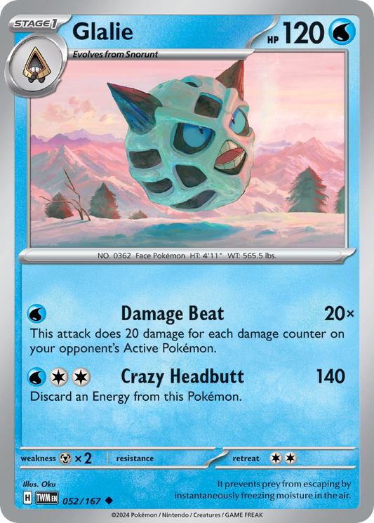 Glalie 052/167 Uncommon Twilight Masquerade