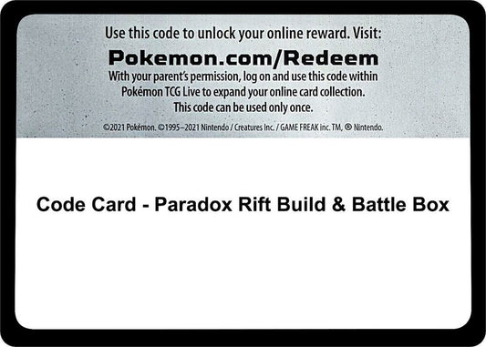 Code Card - Paradox Rift Build & Battle Box - Code Card SV04: Paradox Rift