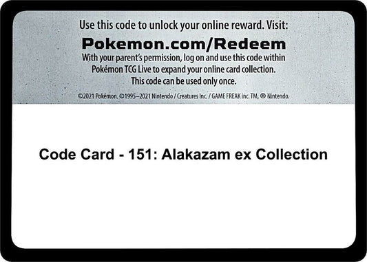 Code Card - 151: Alakazam ex Collection Code Card Scarlet & Violet 151 Pokémon card
