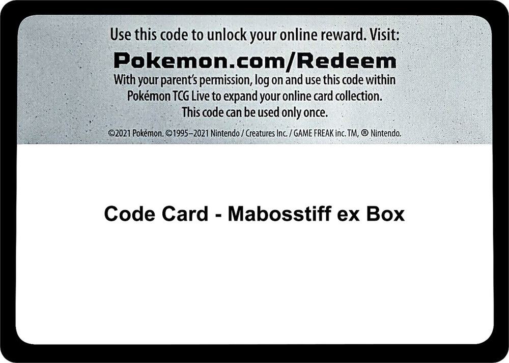 Code Card - Mabosstiff ex Box - Code Card Miscellaneous Cards & Products