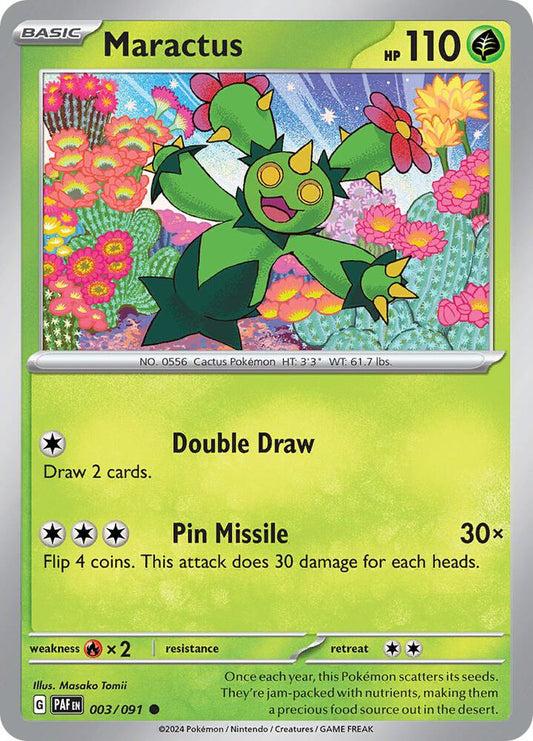 Maractus 003/091 Common Paldean Fates Pokémon card