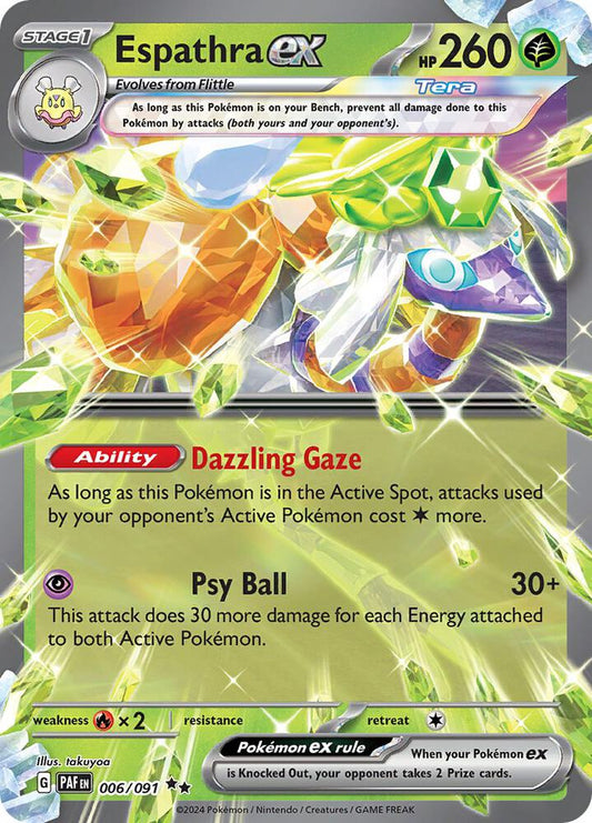 Espathra ex - 006/091 006/091 Double Rare Paldean Fates Pokémon card