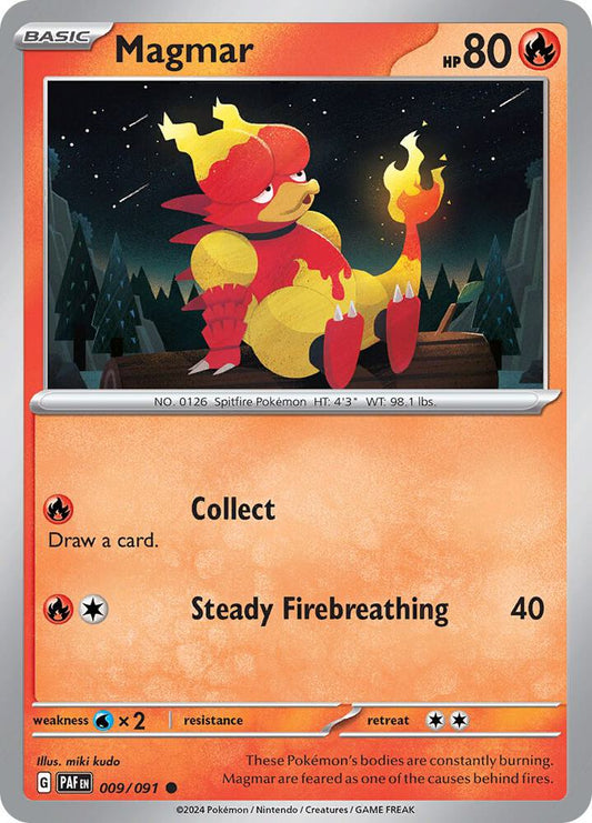 Magmar 009/091 Common Paldean Fates Pokémon card