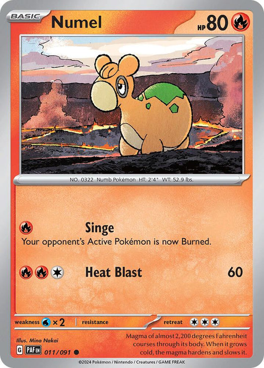 Numel 011/091 Common Paldean Fates Pokémon card