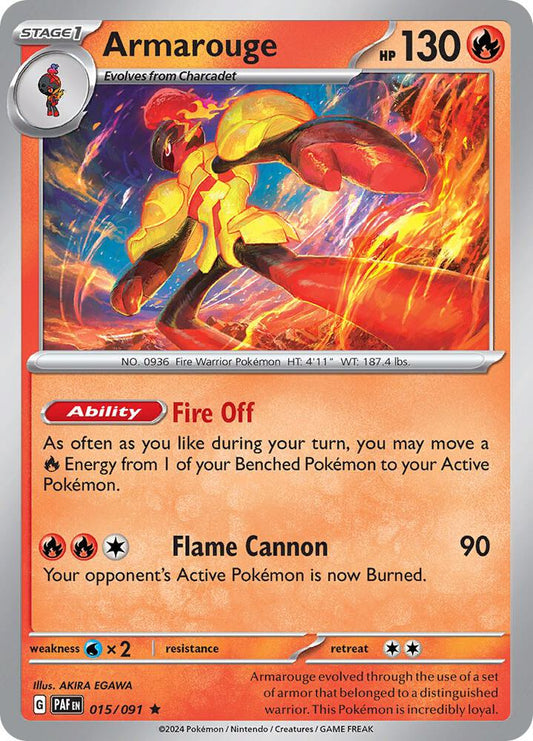 Armarouge - 015/091 015/091 Rare Paldean Fates Pokémon card
